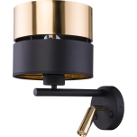 2579  HILTON BLACK/GOLD KINKIET 2 PŁ E_27 + G9