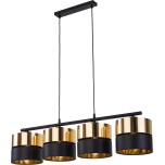 4342  HILTON BLACK/GOLD LAMPA WISZĄCA 4 PŁ